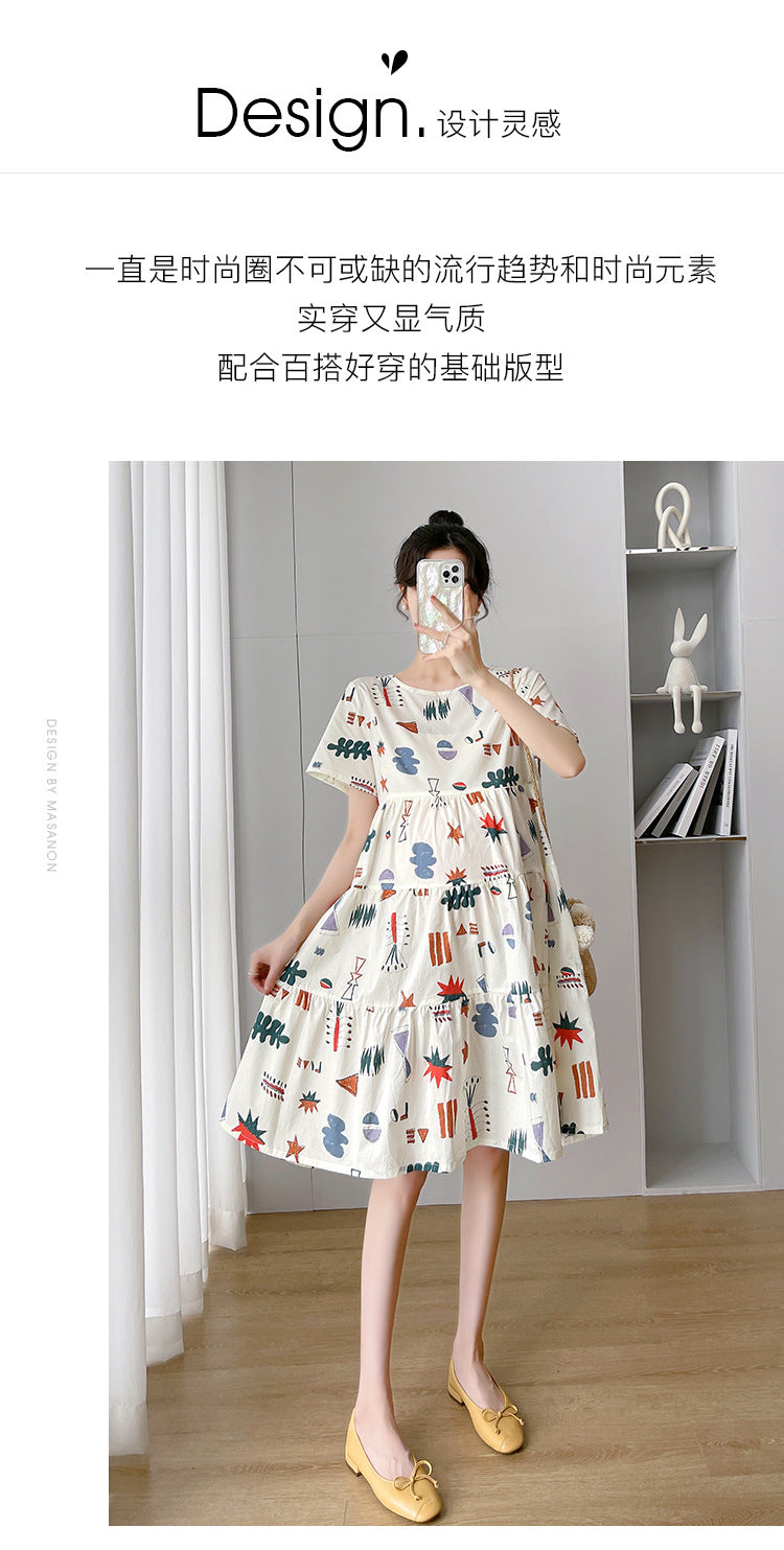 Maternity Summer dress 2024 New Fashion Western Style Loose Pregnant Women dress Hot Mom Loose Pregnant Women Skirt
