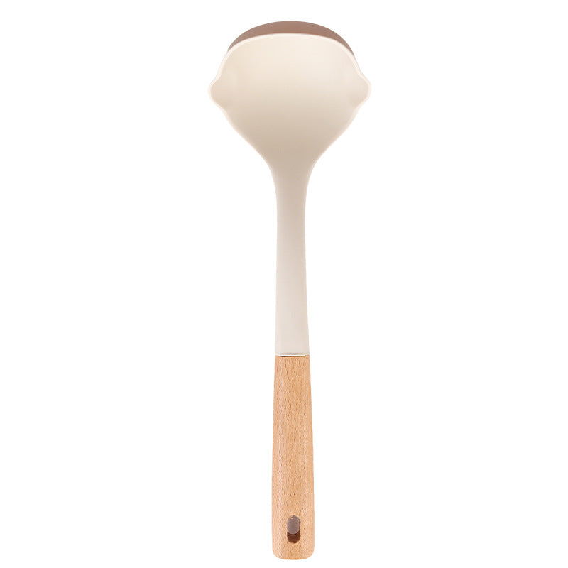 10-Piece Silicone Kitchen Utensil Set with Beech Wood Handles