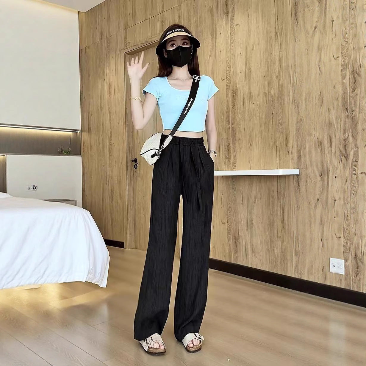 Breathable Anti-Mosquito Pants Yamamoto Pants Women's Thin High-Waist Casual Spring and Autumn Lazy Style Wide-Leg Pants Straight Pants