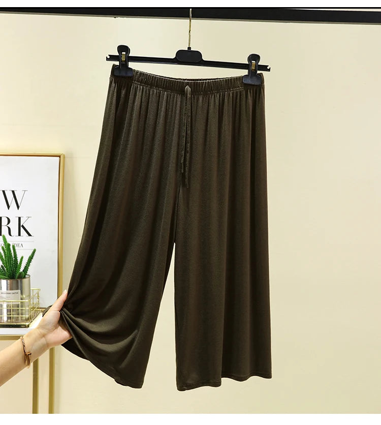 Women's Modal Wide-Leg Pants - High-Waisted Casual Summer Lounge