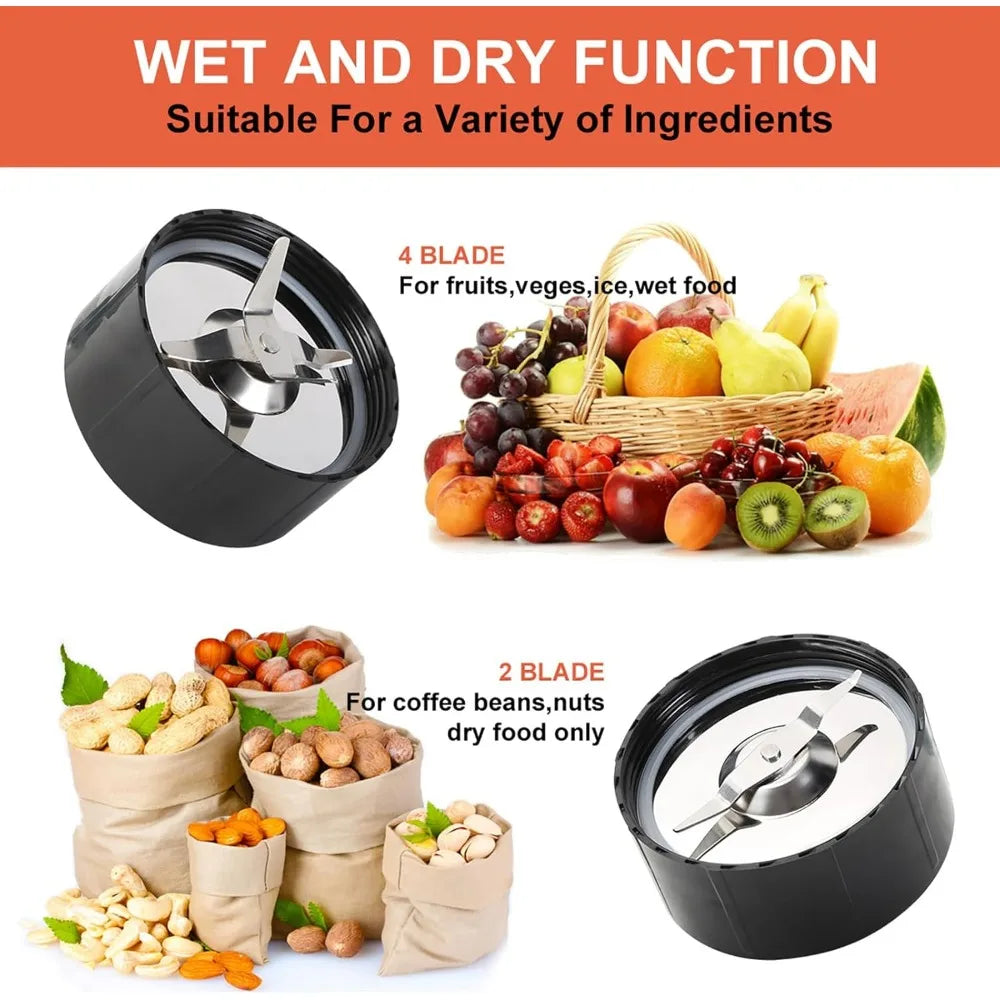 5 in 1 Smoothie Blender 42oz Multi Functional Mixer Juicer Grinder Stainless Steel Blades BPA Free Dishwasher Safe with Cups