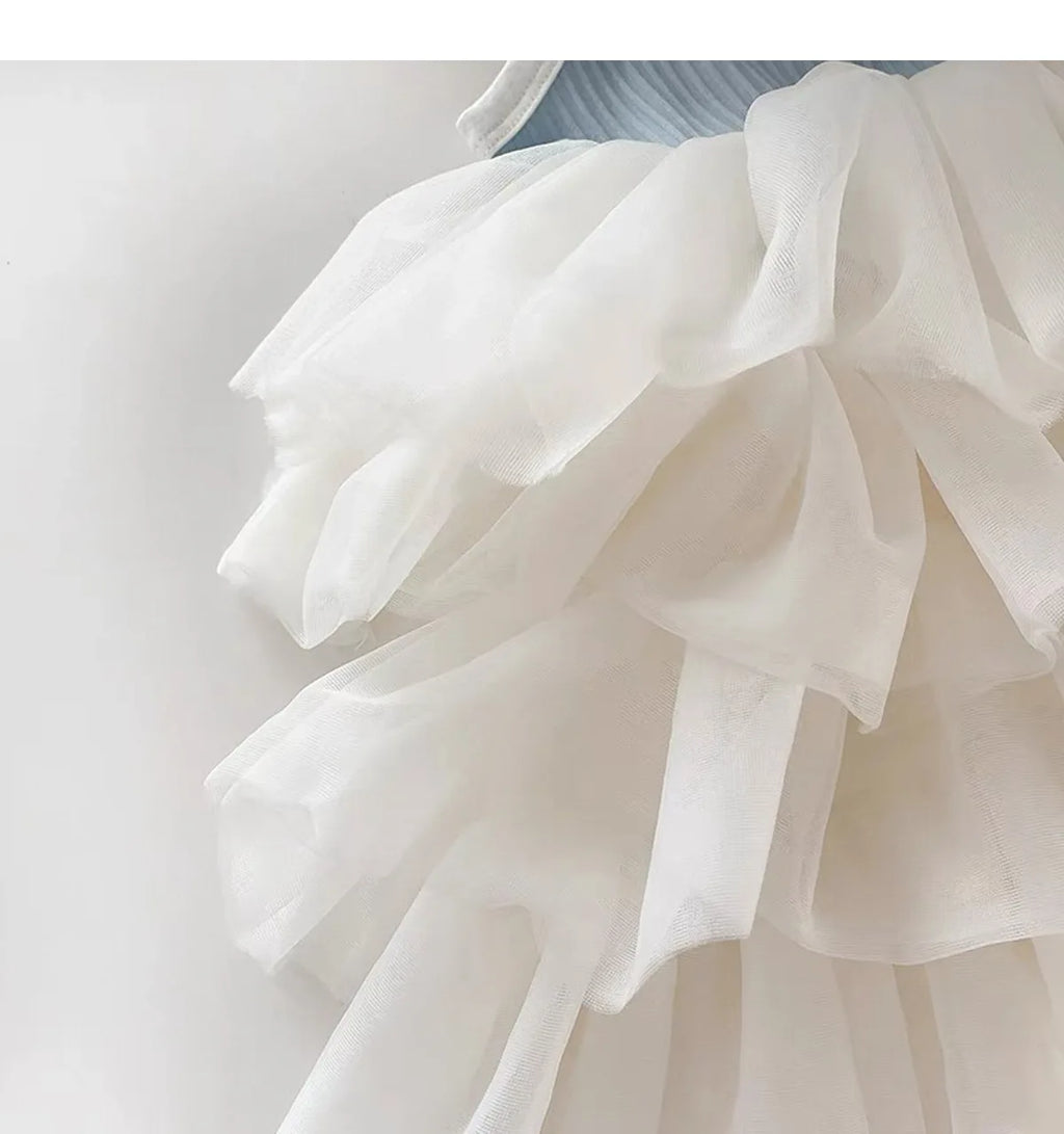 ZOETOPKID Summer Girl Princess Dress Stylish Baby Strap Vest Layered Dress Korean Puffy Mesh Skirt Toddler Kids Trendy Skirts