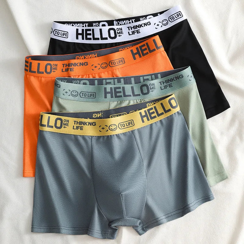 Men's Mid-Waist Thin Sports Briefs Breathable Comfortable Large Size Boxer Shorts Youth Comfortable Flat Angle Underwear