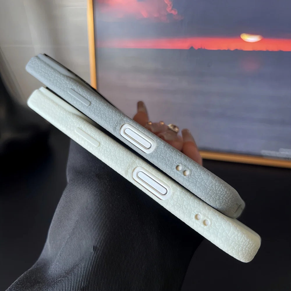 Lichee Pattern Magnetic 17promax Case for IPhone 17 Pro Max 16 14 15 Plus 13 12 17 Air Pro Max 11 for Magsafe Soft Cover