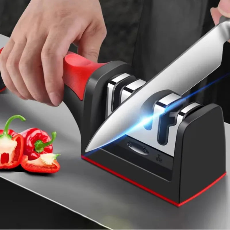 4-Stage Handheld Knife Sharpener Whetstone Stone Professional Chef Meat Cleaver Scissors Camping BBQ Home Kitchen Accessories