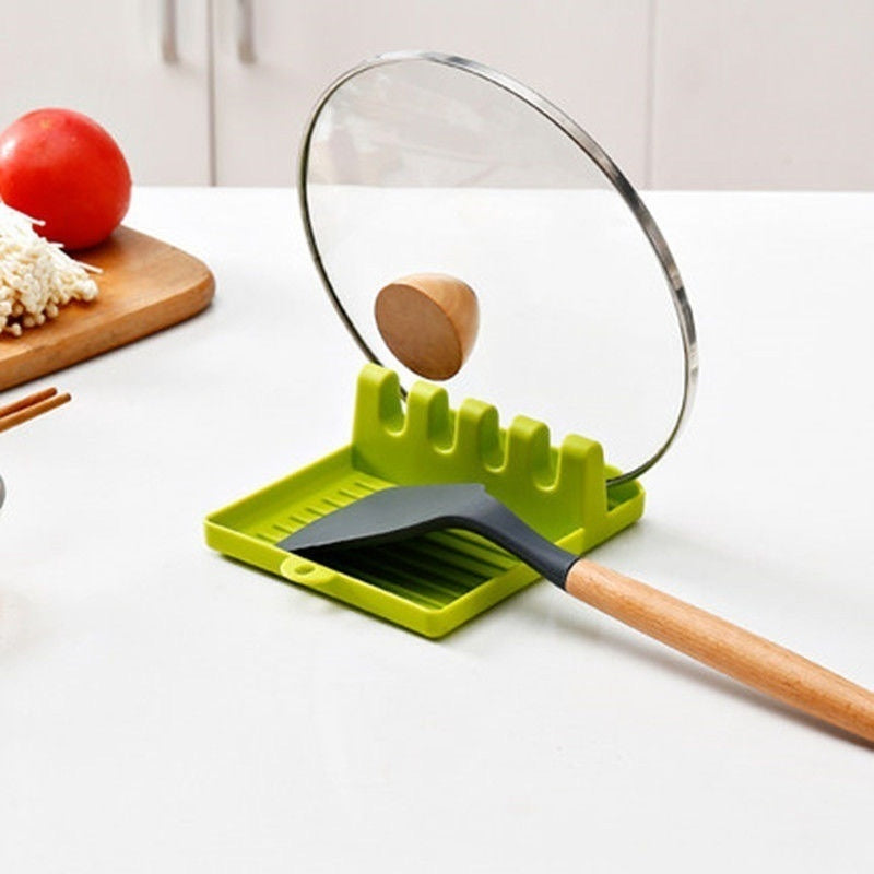 Soporte de cucharas de cocina, estante organizador de tenedores y espátulas de plástico, soporte antideslizante para palillos y cucharas