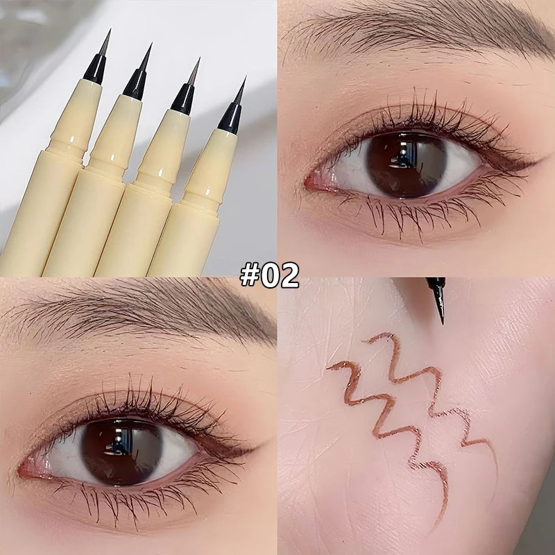 Waterproof Quick-drying Liquid Eyeliner Ultra-fine Matte Smooth Silkworm Eyeliner Beginner-Friendly Create A Charming Eye Makeup