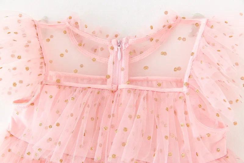 Girls Rainbow layered Dress Birthday Dress Teens Girl Clothes Summer Sequined Princess Mesh Tutu Dresses Kid Party Costume
