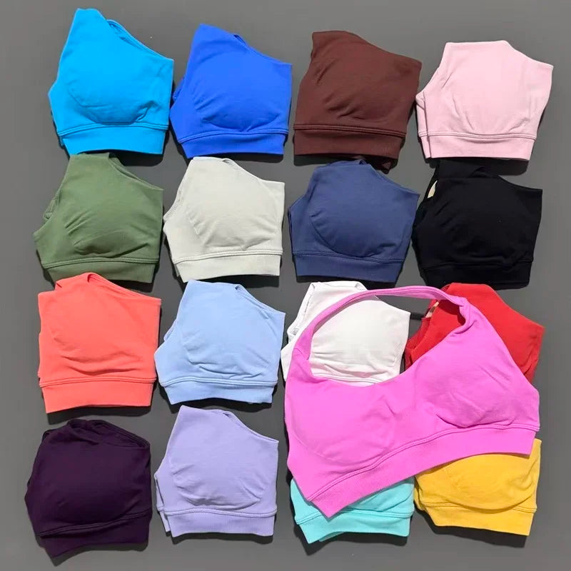 Women Sports Bra Seamless Halter Yoga Clothes Removable Cups Women Workout Clothing Gym Backless Bra Running Workout Tops