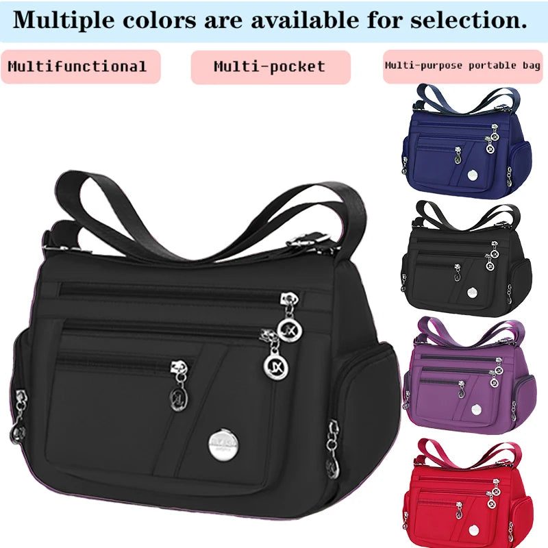 New Style Neutral Nylon Fabric Ladies' Handbag Oxford Cloth Shoulder Strap Crossbody Bag Travel Bag Multi-Compartment Casual Bag