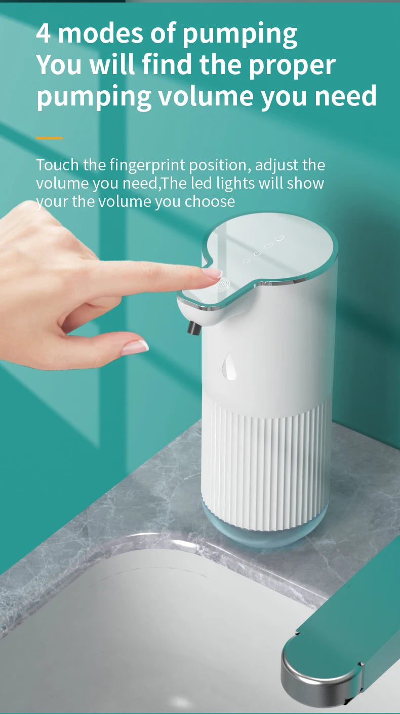 Dispensador de jabón automático sin contacto con sensor inteligente de 350 ML de capacidad para mesa o pared, bomba de desinfectante de manos para cocina y baño