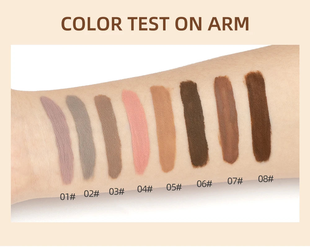 QIBEST 8 Color Matte Liquid Eyeshadow Set Long Lasting Waterproof Eye Shadows Quick-drying Nude White Eyeshadow Makeup Cosmetics