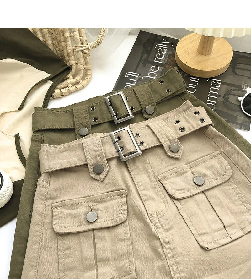 2026 Summer Safari Style Women Denim Pantskirt High-waist Short Slim A-line Jean Skirts Lady Anti-expose Lining Wide-leg Shorts