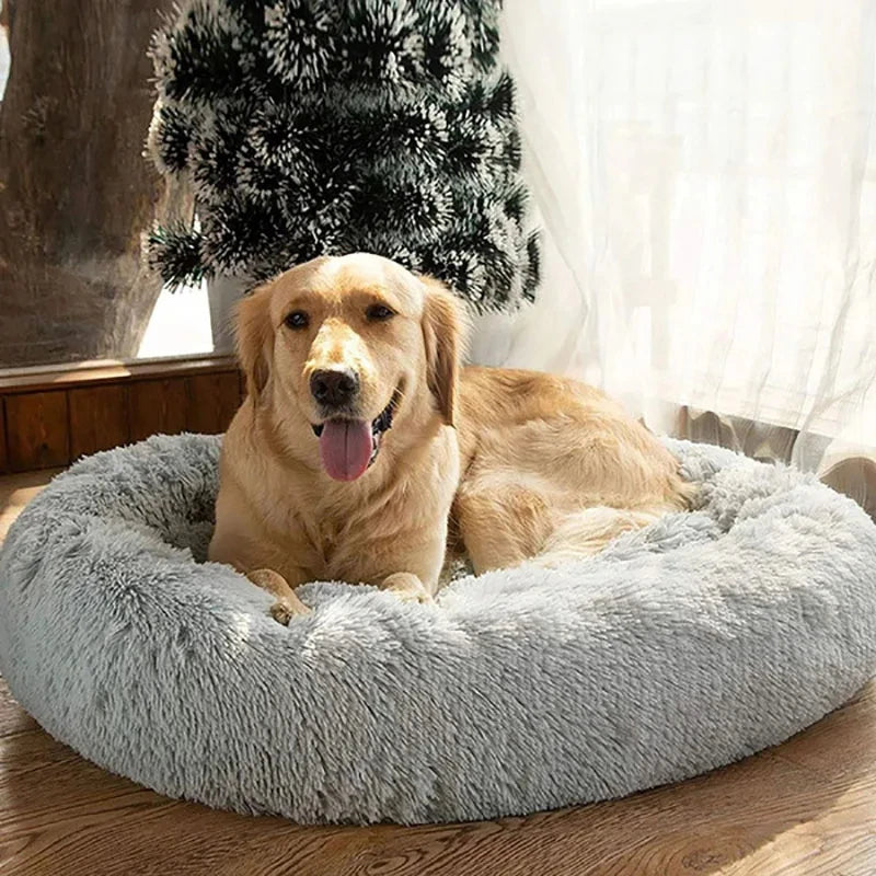 Round Cat Beds House Soft Long Plush Bed For Dogs Basket Pet Products Cushion Cat Bed Cat Mat Sleeping Sofa, Suitable For Winter