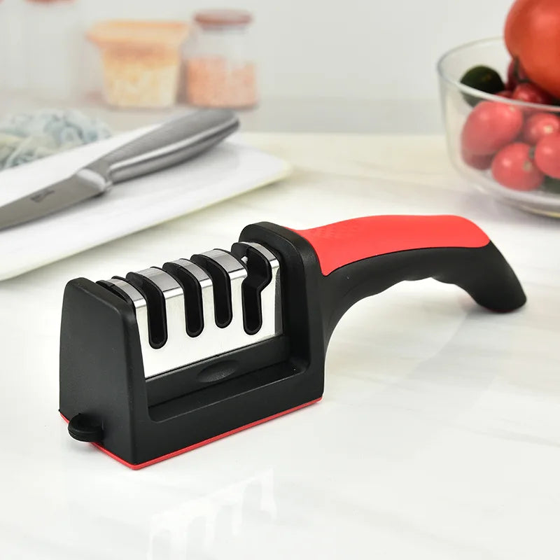 4-Stage Handheld Knife Sharpener Whetstone Stone Professional Chef Meat Cleaver Scissors Camping BBQ Home Kitchen Accessories