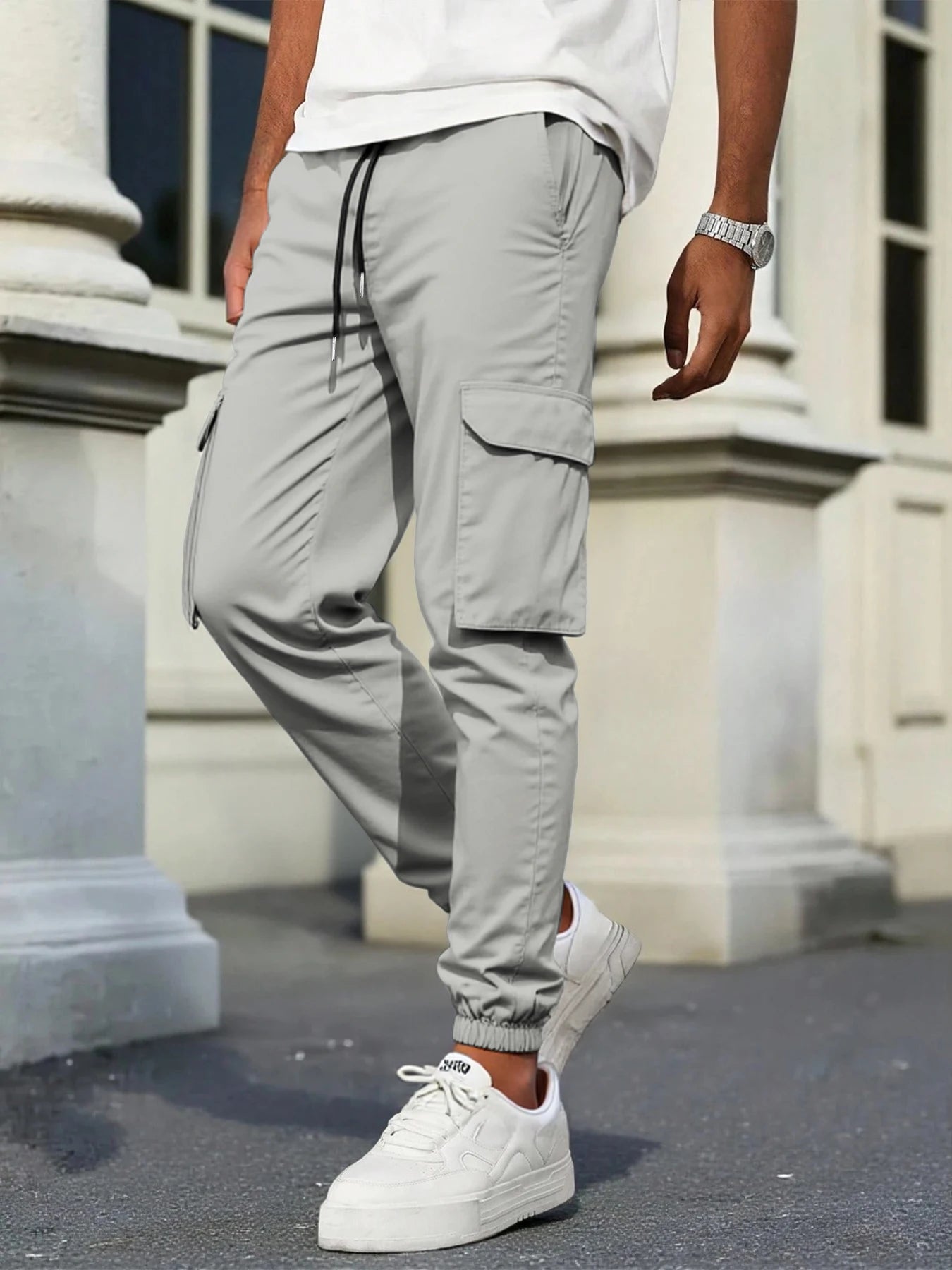 Men's High-Street Loose Straight Leg Workwear Trousers Sporty Casual Jacket Pants Streetwear Fashion Loose Fit Utility Pants
