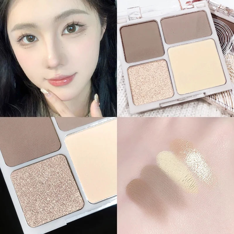 Three-dimensional facial four-color highlight contour palette,matte long-lasting brightening three-dimensional contour cosmetics