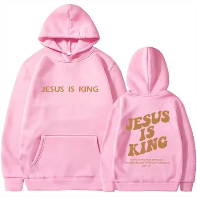 Jesus Is King Hoodie - Unisex Harajuku Pullover Sweatshirt