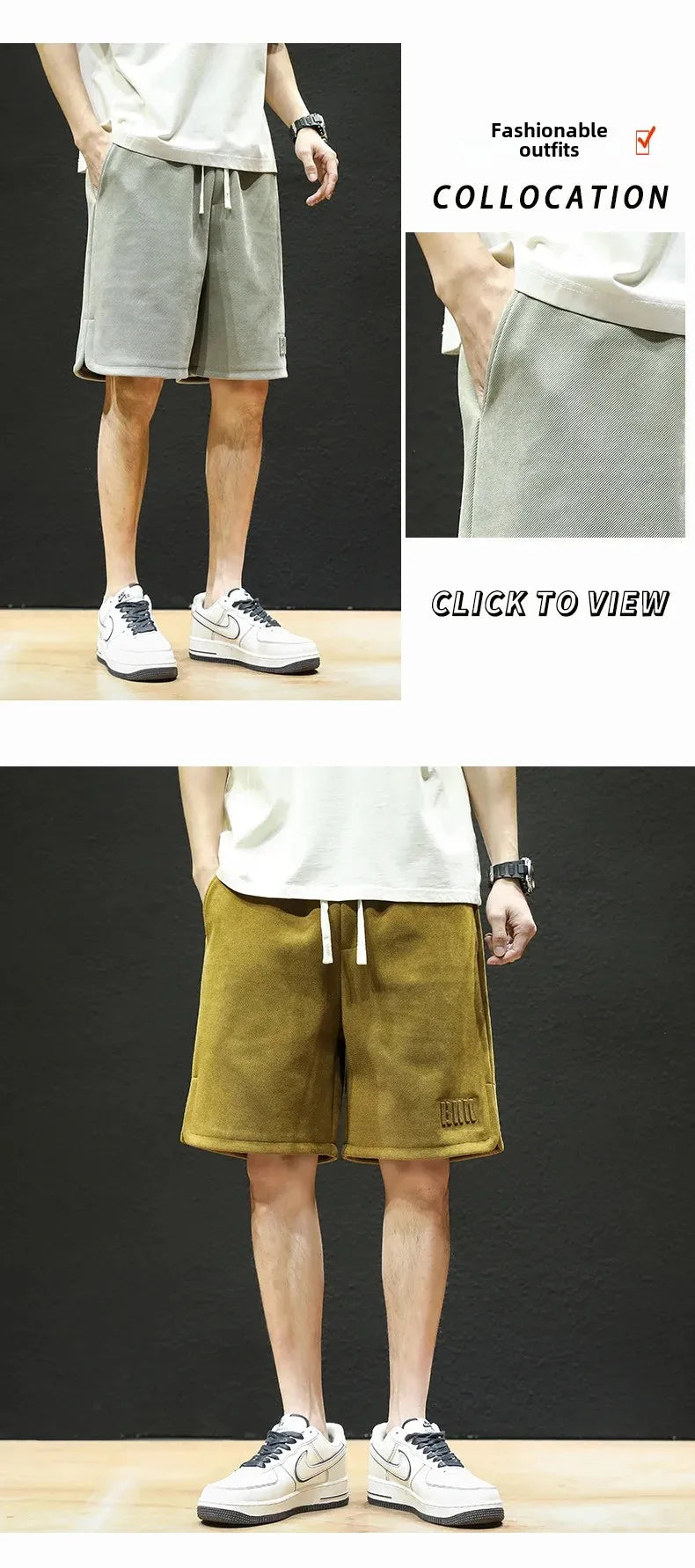 American Style High Street Men's Summer Thin Knit Sweatpants Casual Trendy Brand Plus Size Straight Leg Loose Fit Five Minute Pa