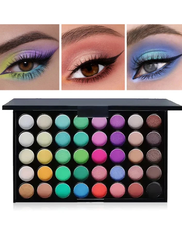 40 Colors Glitter Eyeshadow Palette Matte Waterproof Long Lasting Fashion Women Makeup Kit