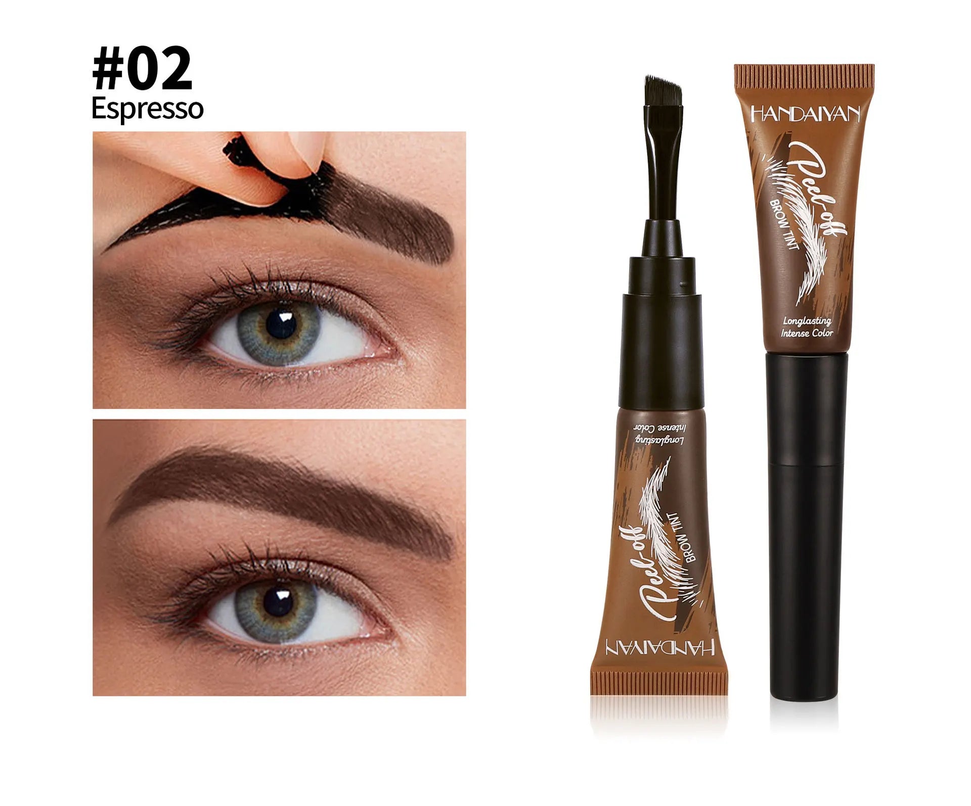 Eyebrow Tattoo Tint Semi Permanent Brow Tint Long-lasting Waterproof Natural Brown Liquid Eye Enhancers Brow Tattoo with Brush
