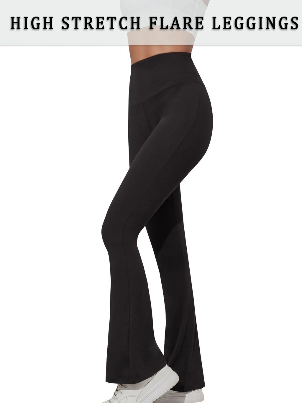 Women's Super Soft Flare Pants High Waisted Tummy Control Workout Yoga Push Up Gym Fitness Long Leggings Bell Bottoms