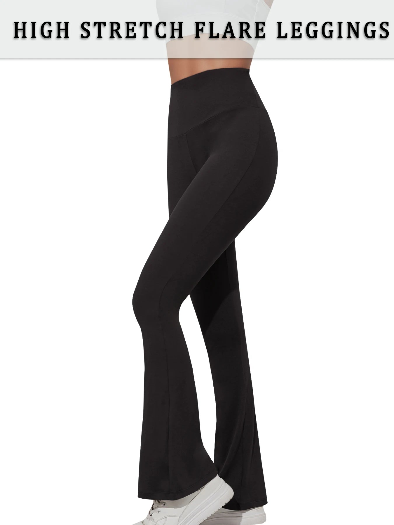 Women's Super Soft Flare Pants High Waisted Tummy Control Workout Yoga Push Up Gym Fitness Long Leggings Bell Bottoms