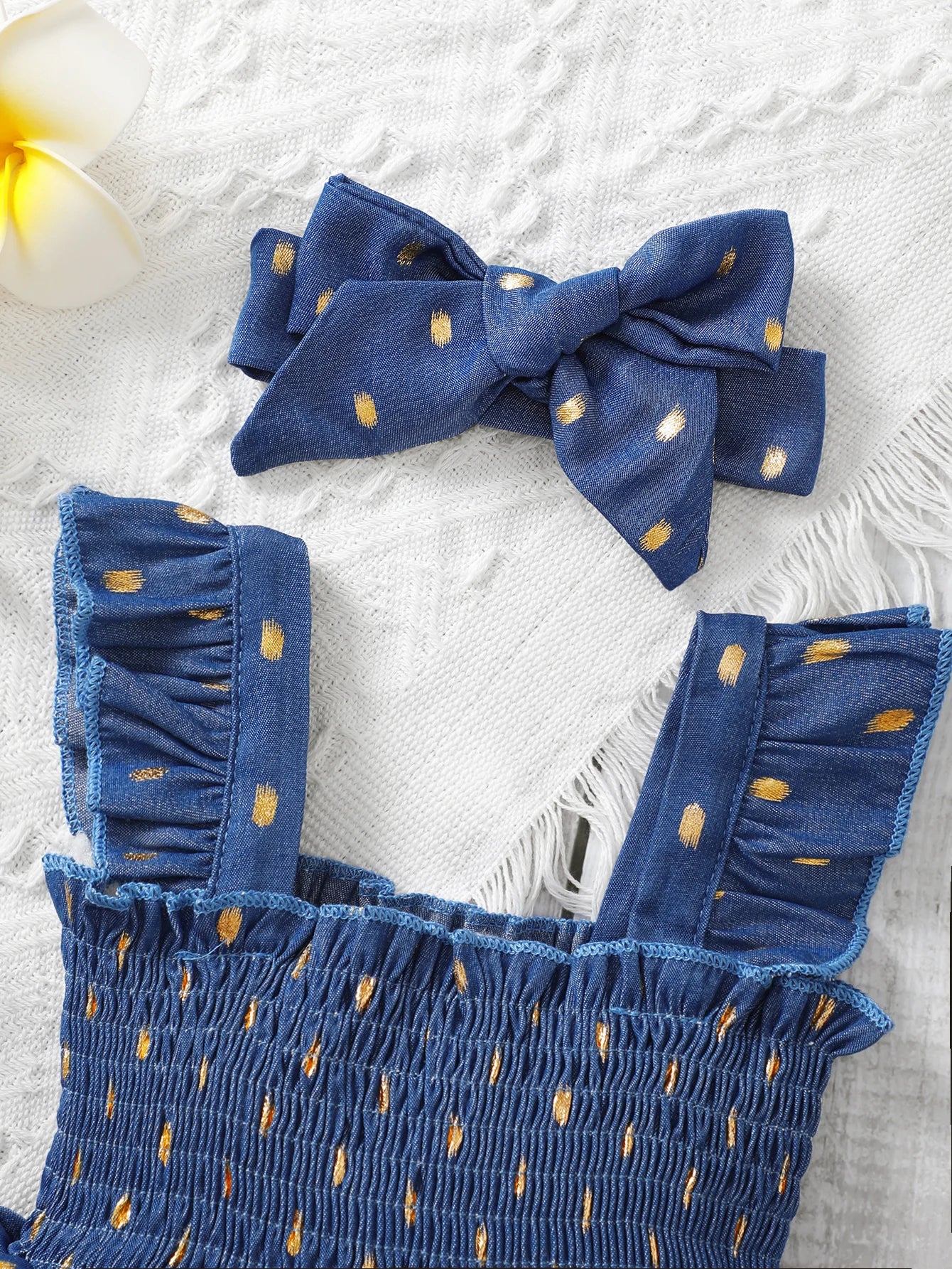 3-24Months Infant Baby Girl Dot Slip Blue Dress Toddler Girl Summer Fashion Princess Dresses With Headband 2Pcs Set
