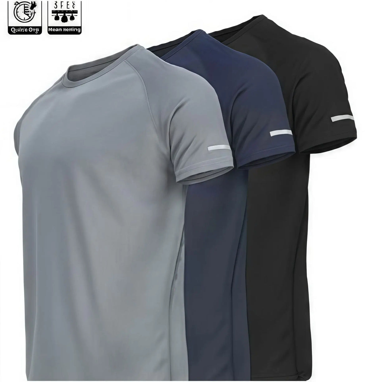 Men's Short Sleeve T-Shirt - Slim Fit Sporty Synthetic Fiber Blend