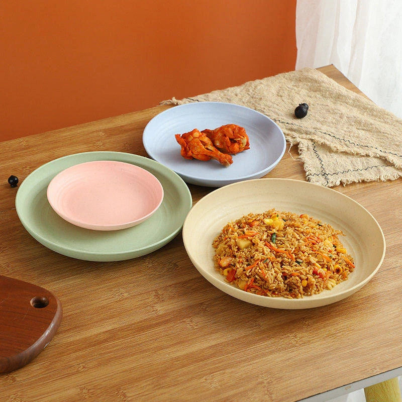 Wheat Straw Dinner Plate Set, Lightweight Unbreakable, 15cm, 6-Piece