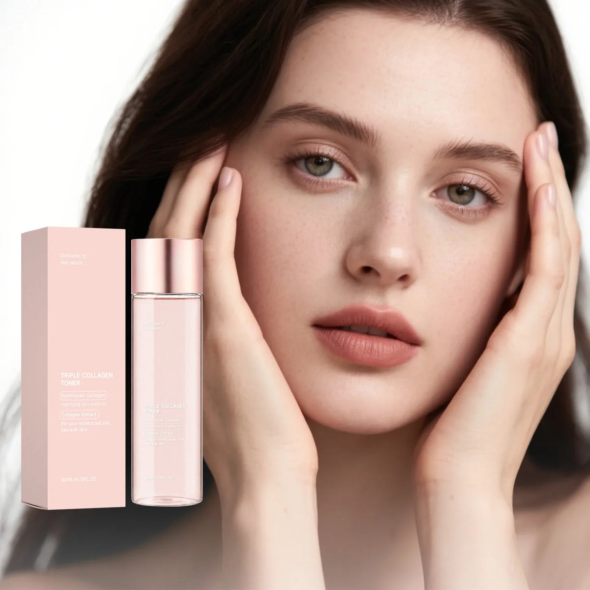 Triple Collagen Toner Moisturizing Watery Non‑Sticky Texture Hydrating Nourishing Skin Care Refreshing Large Capacity Face Toner