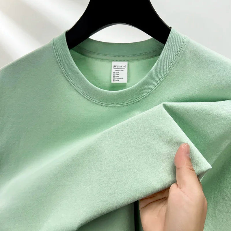 Men's 100% Cotton Short Sleeve T-Shirt - Casual Breathable O-Neck