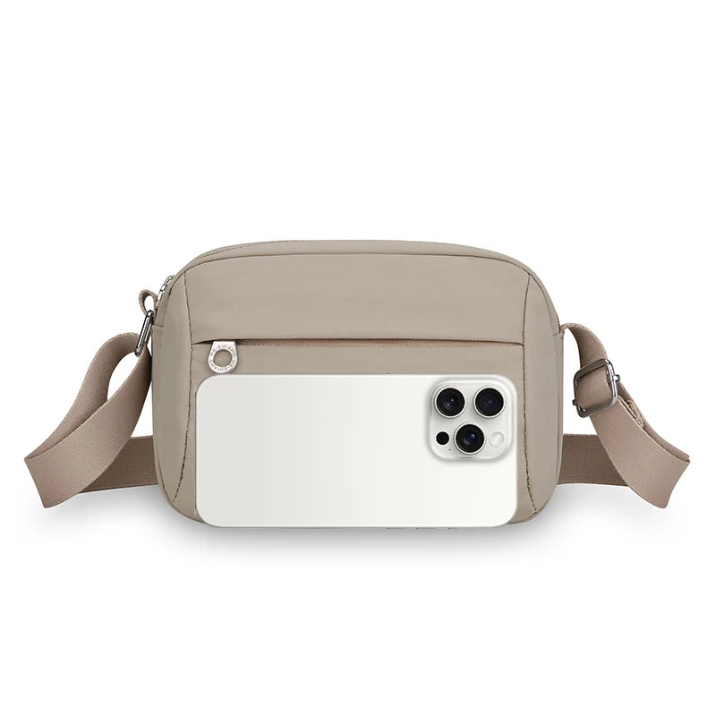 Women Crossbody Bag Lightweight Nylon Shoulder Bag Wide Adjustable Strap Phone Pocket Casual Daily Commute Outdoor Shopping Bag