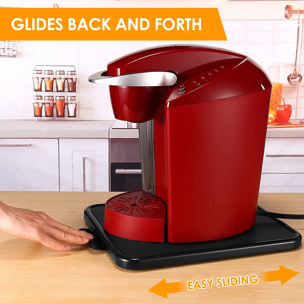 Bandeja deslizante para electrodomésticos de cocina con ruedas lisas de 16.14×11.81×0.8 pulgadas, bandeja rodante resistente antideslizante para electrodomésticos debajo del gabinete