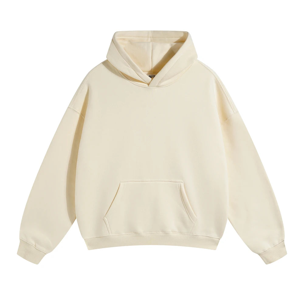 ZODF Men's Unisex Fleece Hoodie - 350gsm Oversized Winter Sweatshirt