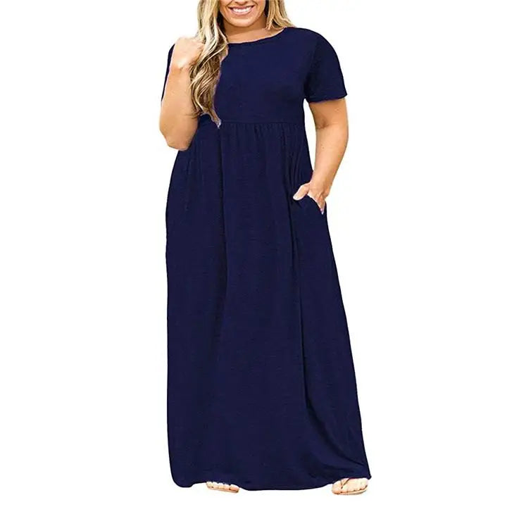 Summer Long Casual Dresses Women High Waist Street Style H Version Cotton Linen Skirt Big Size Female Fashionable Gown