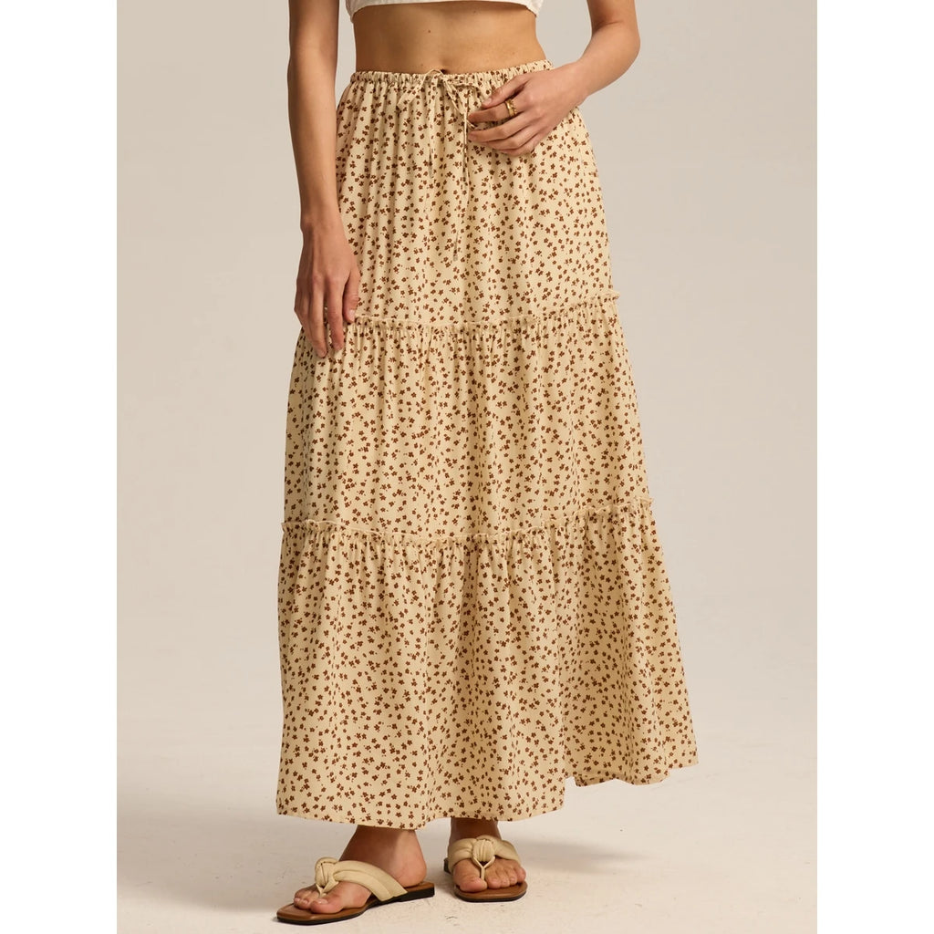 Elegant High Waist Elastic Pocket Long Skirt Adjustable Belted Half Body Skirt Women's Home Fashion Spring 2025 Polyester Blend