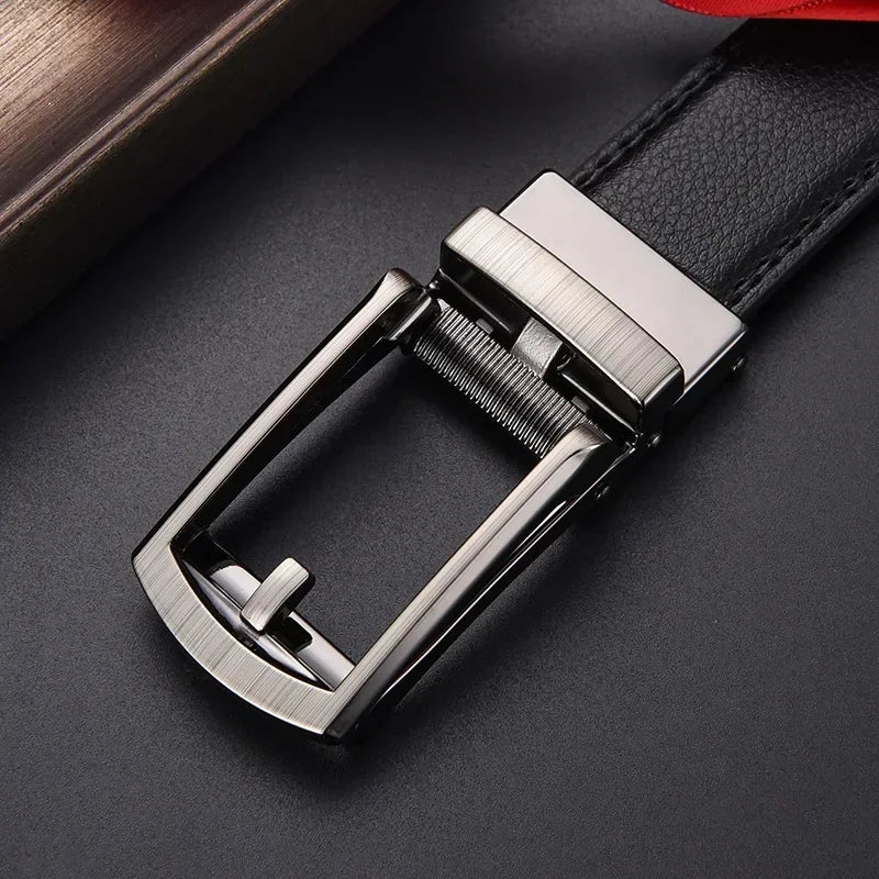 Men's Click Belt Business Luxury Designer Brand Genuine Leather Belts Jeans Automatic Adjustable Alloy Buckle Waist Straps Belts