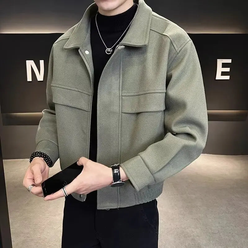 Korean Popular Clothes Men's Jackets Streetwear Men's Clothing Multiple Pockets Hong Kong Style Windbreaker Jacket Multifunction