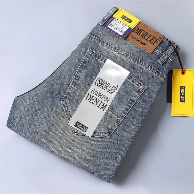 Mens Jeans Slim Fit Straight Leg Denim Pants For Men Retro Casual Style Premium Quality