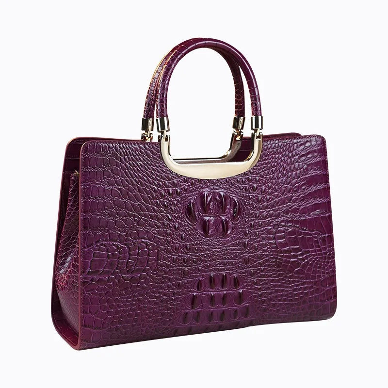 2026 New Ladies Large Tote Business Bag Luxury Leather Crocodile Pattern High Capacity Handbag Single Shoulder Bag for Women