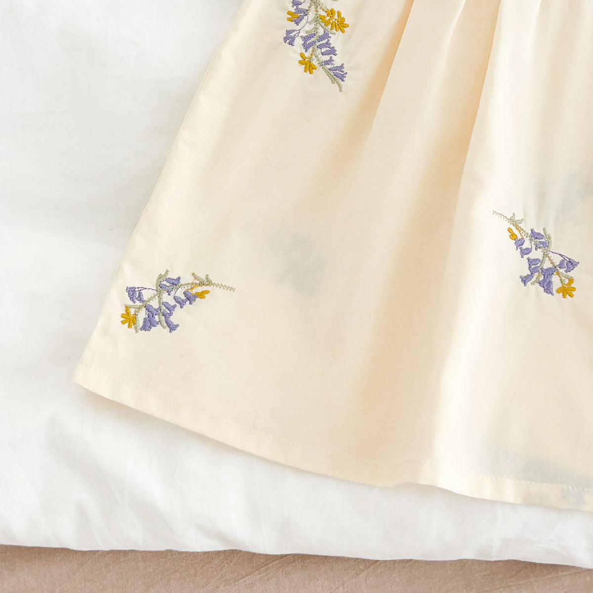 1-6Yrs Summer Girls Dress Baby Clothes Fashion Smocking Stitch Girls Dress Puff Sleeve Floral Cotton Baby Girls Princess Dresses