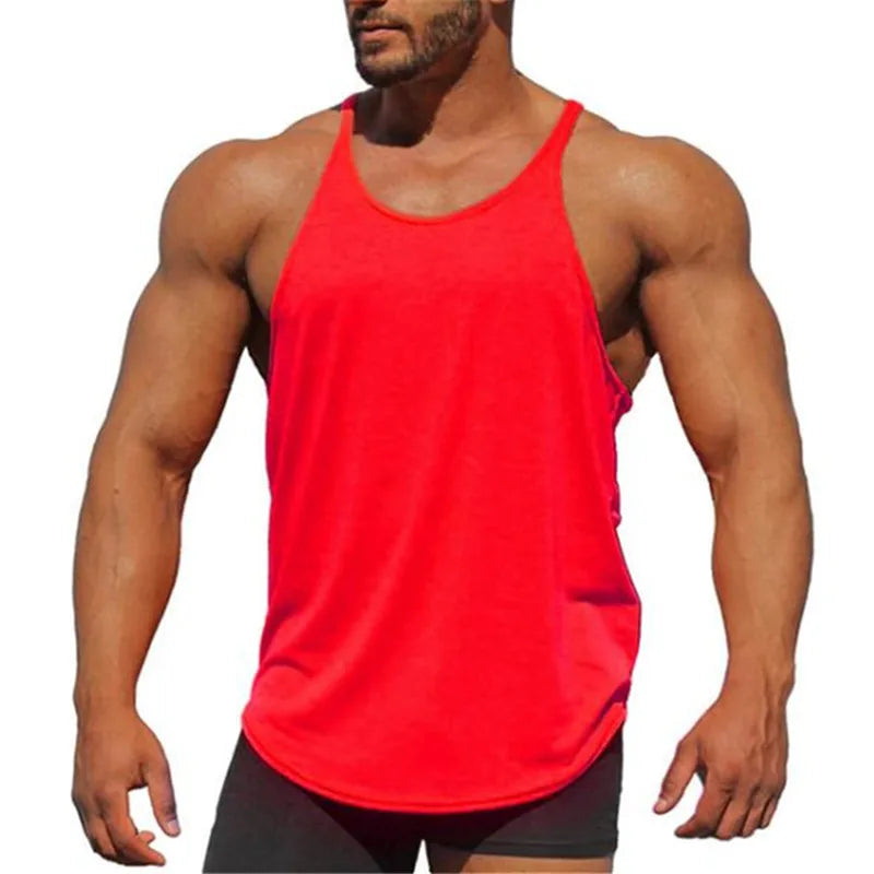 100% Cotton Bodybuilding Jogger Gym Singlet Training Bodybuilding Tank Top Vest Shirt Sleeveless Fitness Cotton Shirt For Men