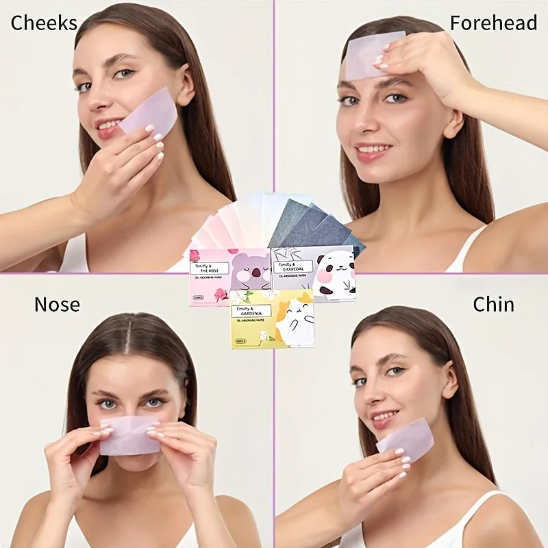600Pcs/Celebrity-Approved, Perfect for Oily Skin! Refreshing Oil-Control and Pore-Shrinking Blotting Paper for the T-Zone in Summer, Suitable for Oily Skin, Portable Oil-Absorbing Paper with Plant Fragrance, Light Beige Skin