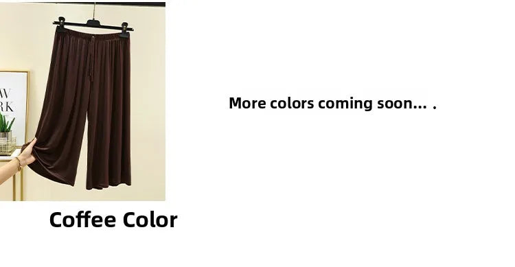 Women's Modal Wide-Leg Pants - High-Waisted Casual Summer Lounge