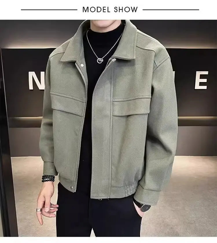 Korean Popular Clothes Men's Jackets Streetwear Men's Clothing Multiple Pockets Hong Kong Style Windbreaker Jacket Multifunction