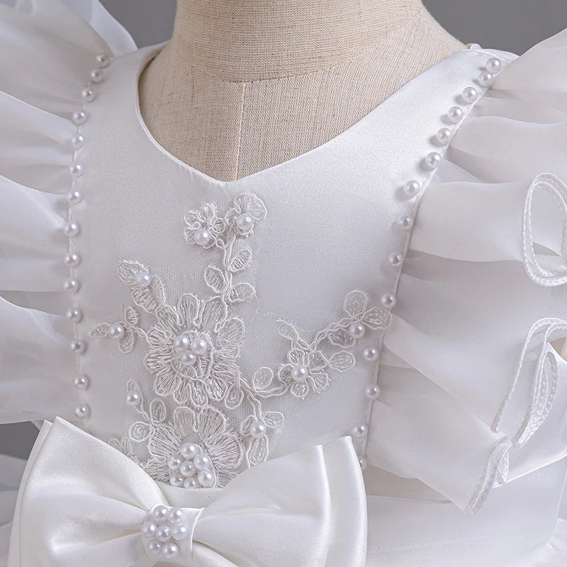 3-10 Years Children Boutique Dinner Party Formal Dress Princess Pink Elegant Glitter Ball Gown Baby Girls Birthday Party Dresses