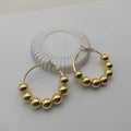 Silver Beaded Hoop Earrings for Women