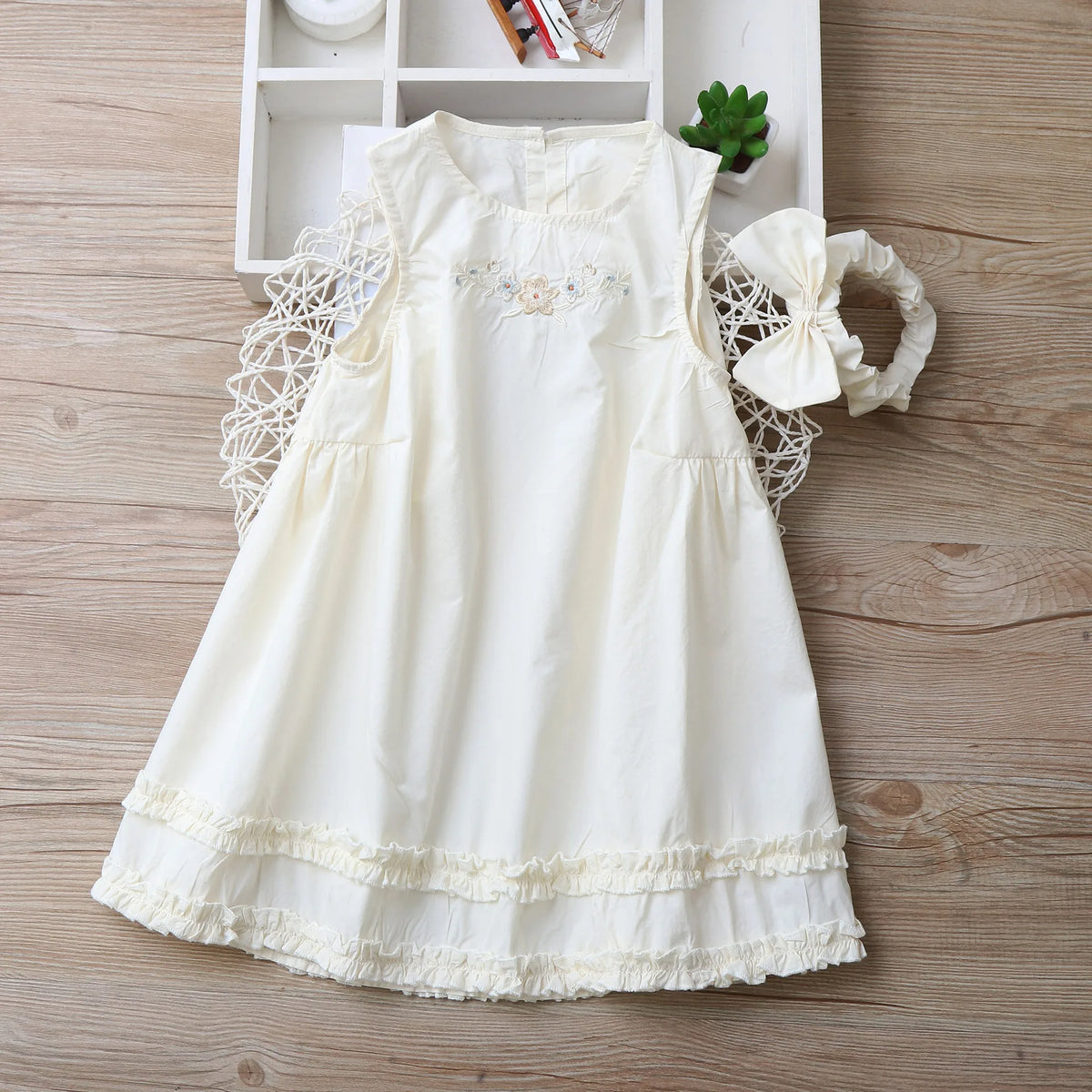 Embroidery Little Flower dresses for Girls clothes Summer Cotton Vest Dress Children's 2026 New