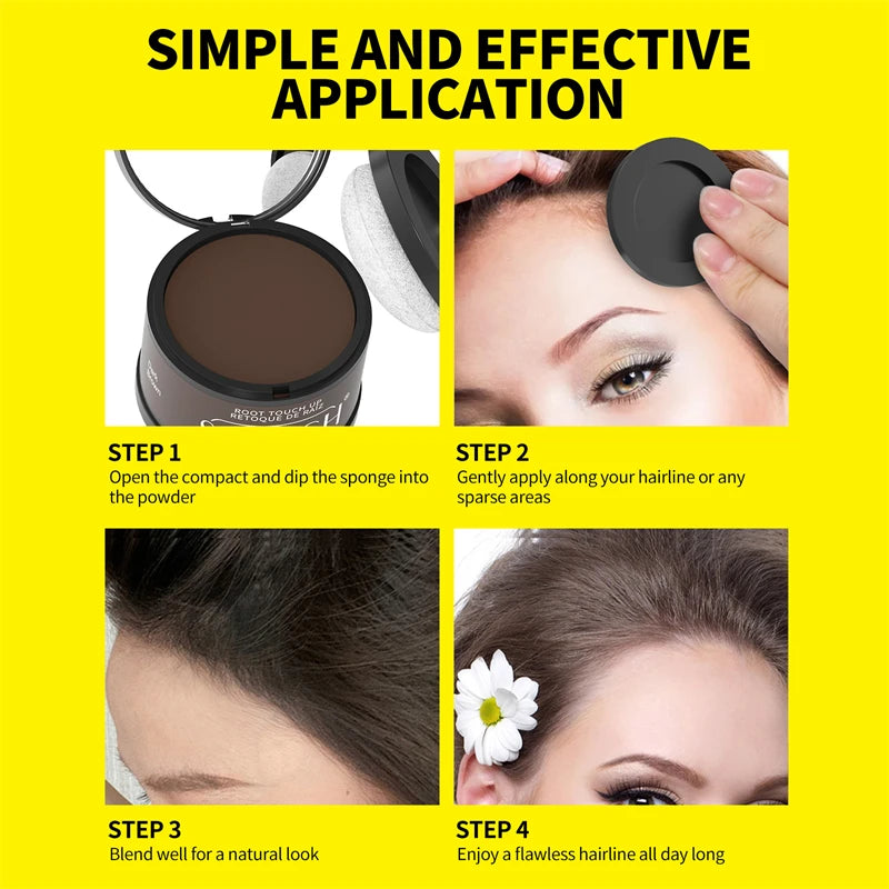 Waterproof Hair Shadow Powder Temporary Hairline Repair Filling Powder Gray Coverage Hair Loss Hairline Powder Makeup Concealer
